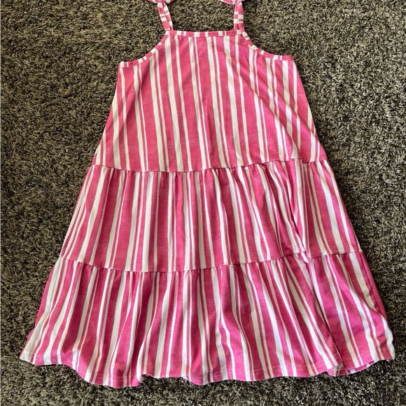 TOMMY BAHAMA Pink & White Stripe Tiered Sundress Girls Size 7 - Picture 6 of 7